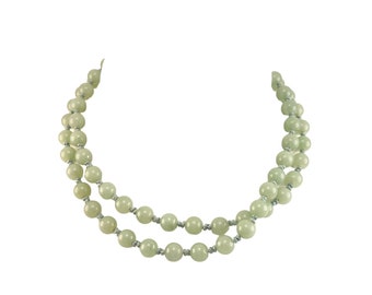 Collana Di Perle Di Giada Verde Ghiaccio – Cinese – 8 Mm – Lunghezza 17 Pollici