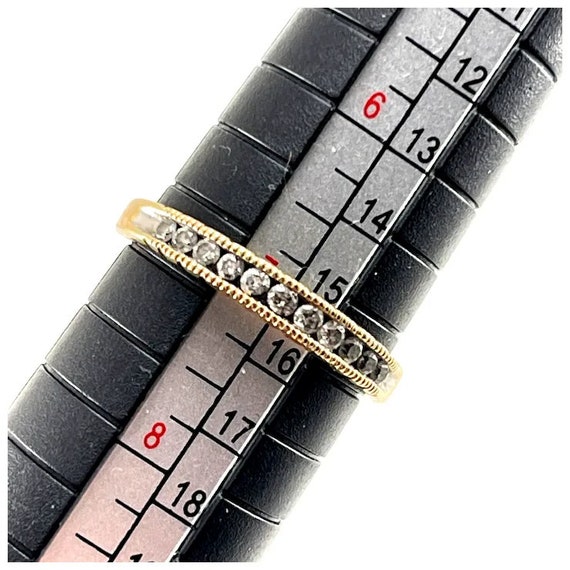 14K Yellow Gold and Diamond Ring Wedding Band - image 6