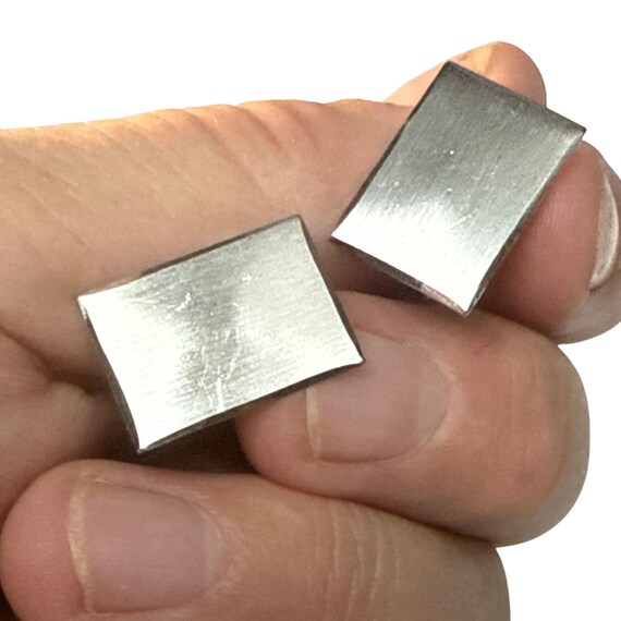 Sterling Silver Cufflinks Rectangular Engravable … - image 2
