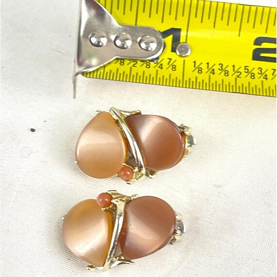 Boucles D'oreilles Clips Vintage Années 50 - Lucite Blanche - France