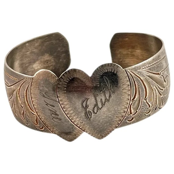 Sweet Heart Cuff Bracelet From the 1940 s Edith and Gene Sterling Antique Bracelet Sterling Silver Bracelet Trendy Bracelet Etsy Canada