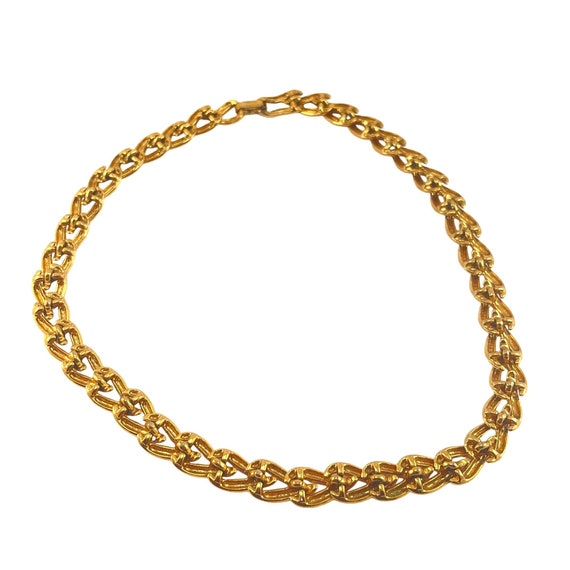 Napier Gold Plated Choker Necklace Vintage 1980s … - image 2