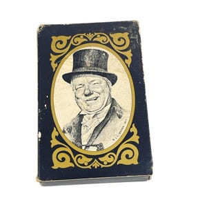Baralho de cartas comemorativo W.C. Fields de 1971, humor vintage colecionável
