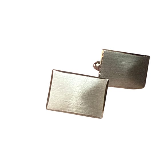 Sterling Silver Cufflinks Rectangular Engravable … - image 8