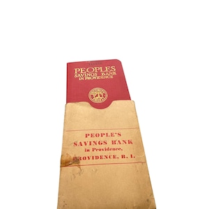 Vintage People&#39;s Savings Bank Providence RI Passbook Account Booklet