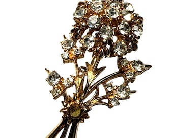 Vintage Cadoro Rhinestone Brooch: Flower Locket Pin - Etsy Ireland