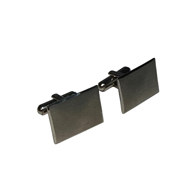 Sterling Silver Cufflinks Rectangular Engravable … - image 5