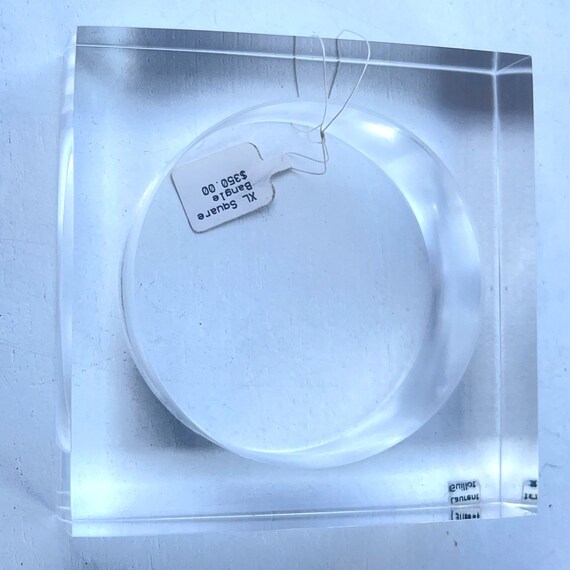 Laurent Guillot Lucite Square Bangle Bracelet Vin… - image 8