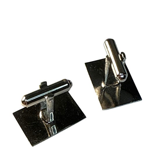 Sterling Silver Cufflinks Rectangular Engravable … - image 10