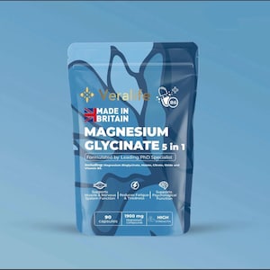 5 in 1 - Glicinato di magnesio formulato da un esperto PhD - 1900 mg per porzione
