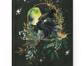 Witchy Black Cat Hardcover Journal Matte