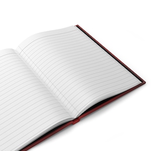 Winter soldier style notebook. Red notebook with black star.