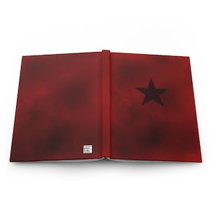 Winter soldier style notebook. Red notebook with black star.