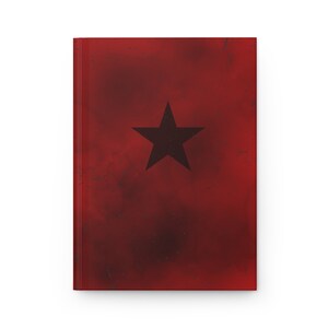 Winter soldier style notebook. Red notebook with black star.