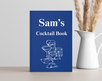 Libro de recetas de cócteles personalizado: libro de recetas de bebidas, regalo de barman, regalo de mixología, libro de cócteles personalizado, libro de bar