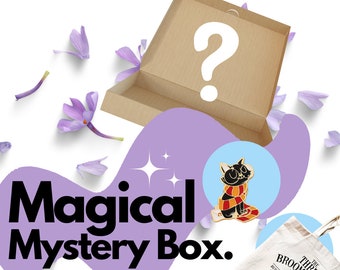 Boîte mystère magique [Sac à main de sorcier, cercueil de sorcière surprise, boîte aveugle, gigogne Potterhead secret, cadeau à thème, style de vie, bijoux]