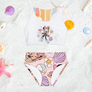 Pink Shorts And Crop Top Bathing Suit Two Piece Little Girl Swimwear Dot  Short Sleeves Baby Girl Bikini Maillot Bain Fille