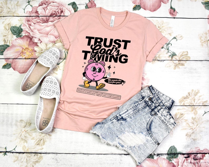 Trusting God's Timing Bible Verse Shirt, Inspirational Tee, Women