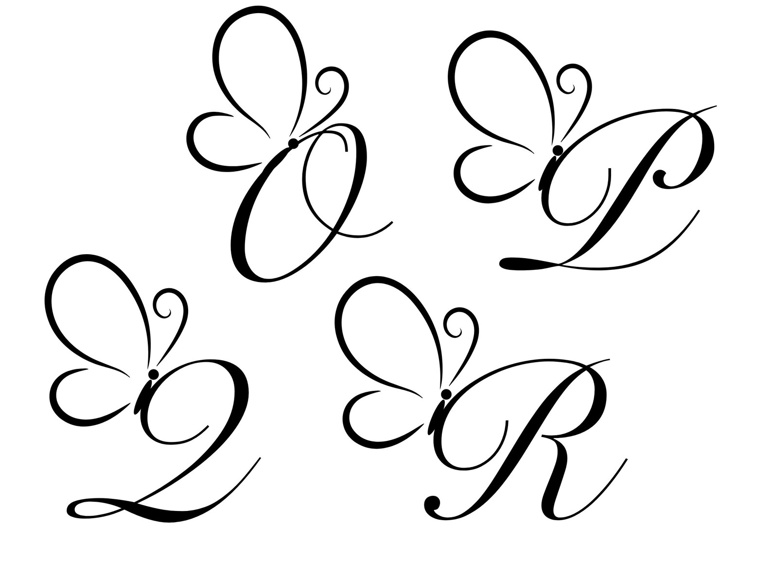 Alphabet Butterfly Cursive Svg Png Font Decorative Letters Wedding ...