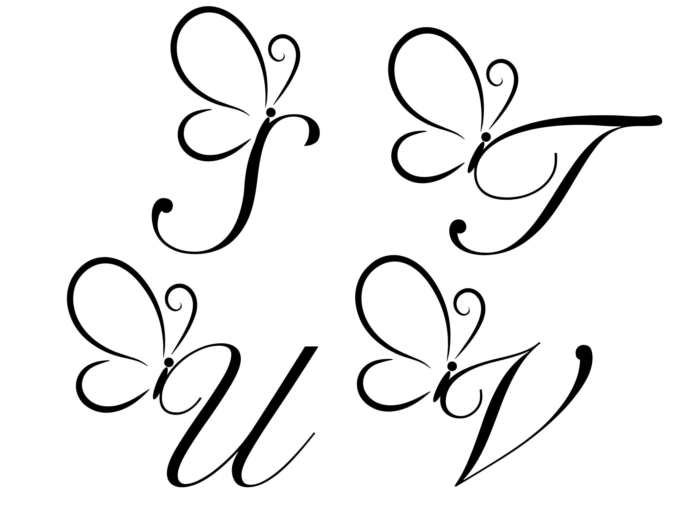Alphabet Butterfly Cursive Svg Png Font Decorative Letters Wedding ...