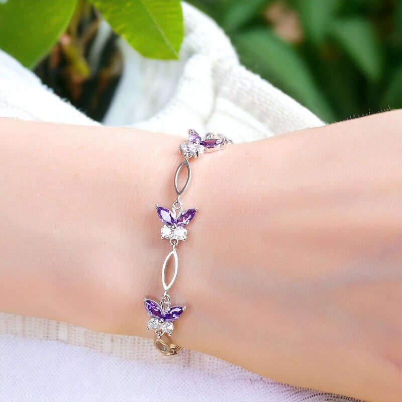 Sterling Silver Butterfly Bracelet 925 Sterling Silver Triple Etsy UK
