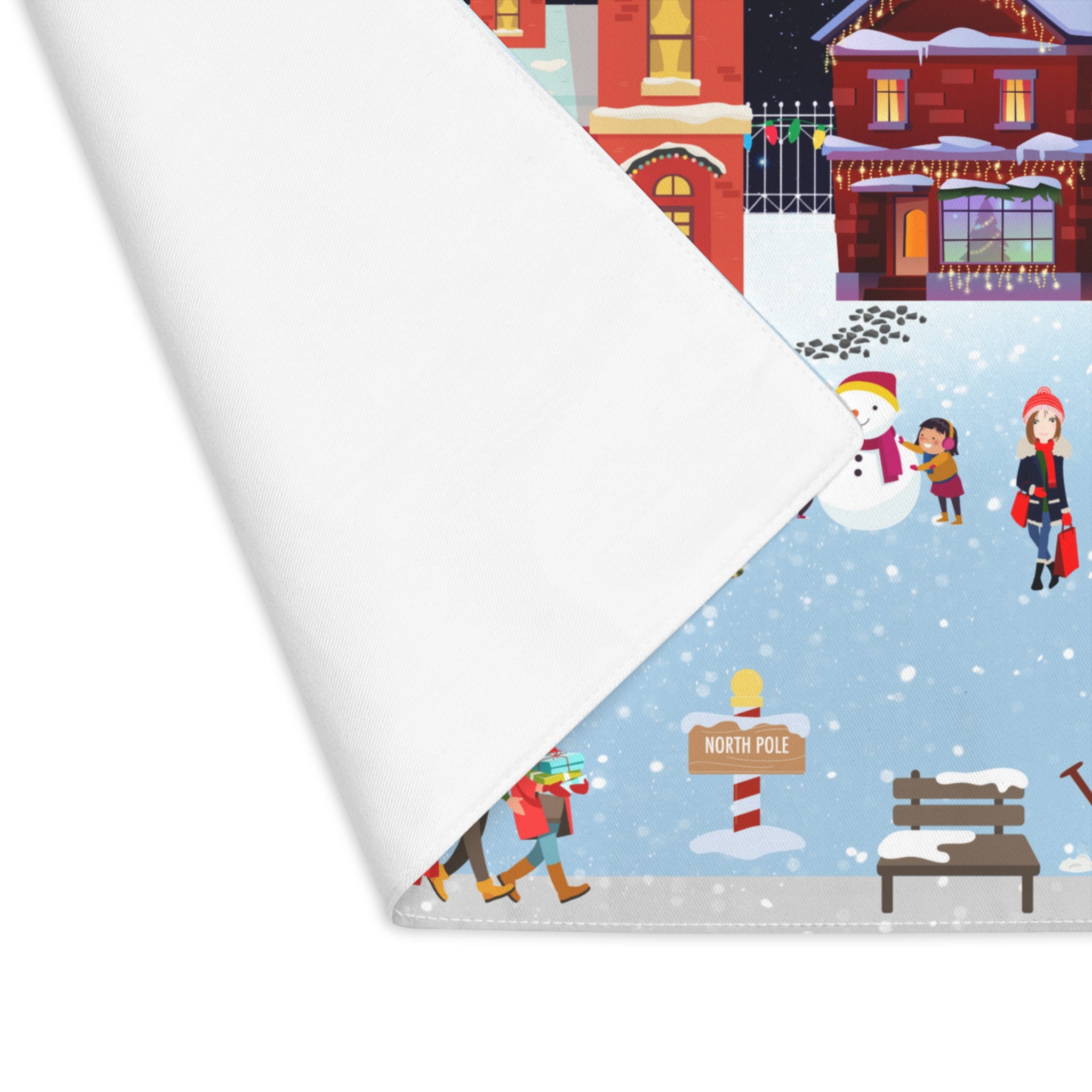 Christmas Placemat, Holiday Placemat, Christmas Town Placemat, Holiday