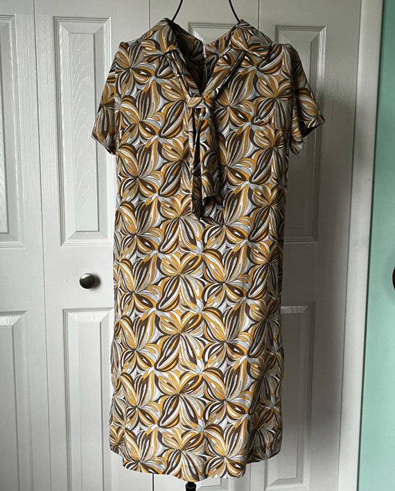 1960s patterned shift dress - image 3