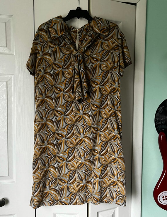 1960s patterned shift dress - Gem
