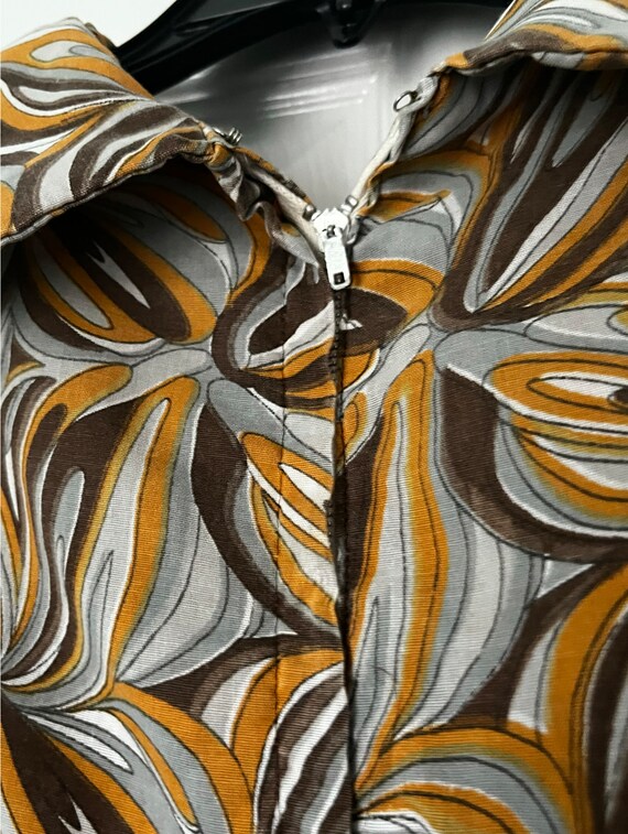 1960s patterned shift dress - image 6