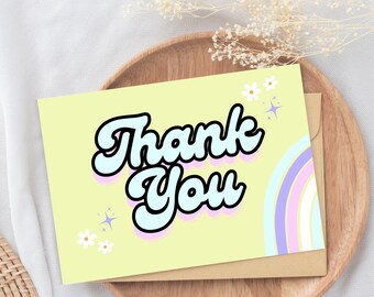 Retro Y2K Thank You Card Template KPOP Editable Business Thank You Card ...