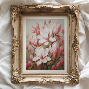 Magnolia's in bloei - getelde kruissteekpatronen - afdrukbare grafiek pdf-formaat handwerken borduren ambachten DIY DMC kleur