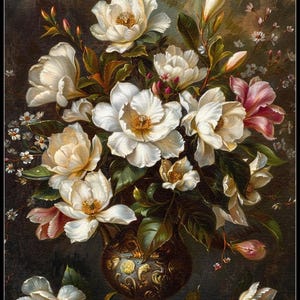 Stilleven bloemen bloemenstudies 3 - getelde kruissteekpatronen - afdrukbare grafiek pdf-formaat handwerken borduren ambachten diy dmc kleur