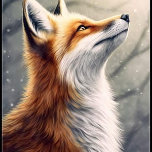 Winter's Red Fox - getelde kruissteekpatronen - afdrukbare tabel in pdf-formaat handwerken borduren ambachten DIY DMC kleur