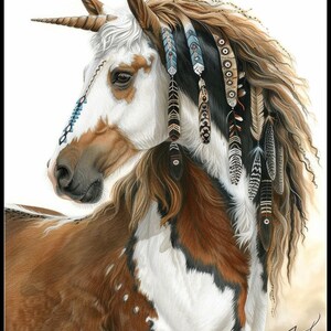 Majestic Unicorn - getelde kruissteekpatronen - afdrukbare tabel in pdf-formaat handwerken borduren knutselen DHZ DMC kleur