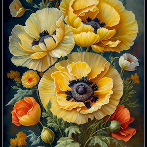 Klaproos bloemen 1 - getelde kruissteekpatronen - afdrukbare grafiek pdf-formaat handwerken borduren ambachten DIY DMC kleur