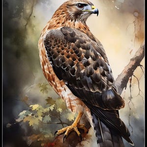 A Hawk - getelde kruissteekpatronen - afdrukbare tabel in pdf-formaat handwerken borduren ambachten DIY DMC kleur