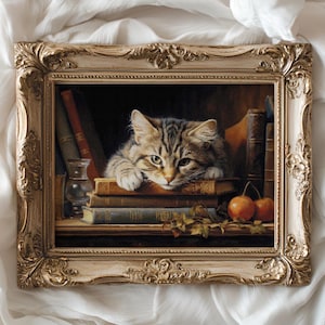 Literary Cat Cross Stitch Pattern: DIY Needlework (PDF)