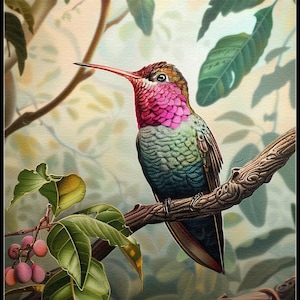 Mango kolibrie - vogel kruissteekpatronen - afdrukbare grafiek pdf-formaat handwerken borduren ambachten DIY DMC kleur