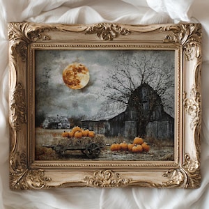 Modèle de point de croix Harvest Moon : Grange d'automne, citrouilles (PDF)