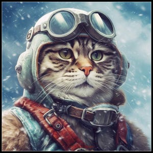 Cat Pilot 2 - getelde kruissteekpatronen - afdrukbare grafiek pdf-formaat handwerken borduren ambachten DIY DMC kleur
