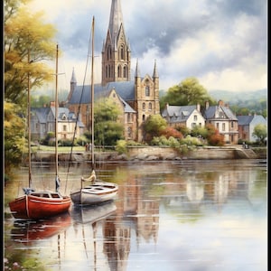 Ballina on the River - getelde kruissteekpatronen - afdrukbare grafiek pdf-formaat handwerken borduren ambachten DIY DMC kleur