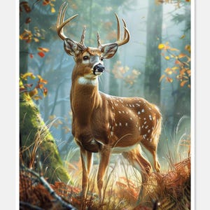Buck in the Forest - getelde kruissteekpatronen - afdrukbare tabel in pdf-formaat handwerken borduren knutselen DIY DMC kleur