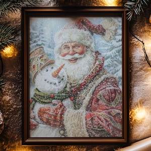 Santa Jolly Times - Weihnachten Kreuzstichmuster - Druckbare Tabelle PDF-Format Handarbeit Stickerei Handwerk DIY DMC Farbe