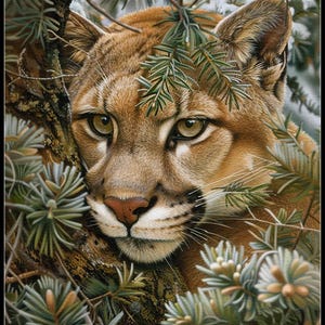 Eyes of the Wilderness 1 - getelde kruissteekpatronen - afdrukbare grafiek pdf-formaat handwerken borduren ambachten DIY DMC kleur