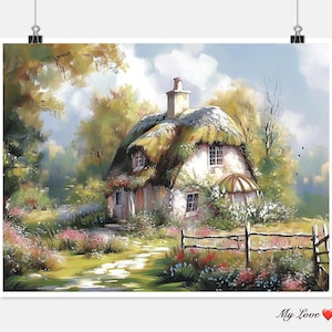 Cosy Cabin 2 - Village Farm View kruissteekpatronen - afdrukbare grafiek pdf-formaat handwerken borduren ambachten DIY DMC kleur