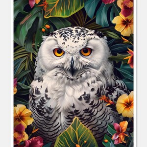 Sneeuwuil gezicht bloemen - getelde kruissteekpatronen - afdrukbare grafiek pdf-formaat handwerken borduren ambachten DIY DMC kleur