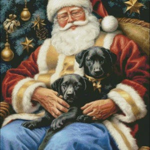 Santa's Nap 2 - getelde kruissteekpatronen - afdrukbare tabel in pdf-formaat handwerken borduren ambachten knutselen dmc kleur