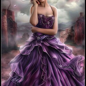 Grace in Purple 1 - Getelde kruissteekpatronen - Afdrukbare tabel in pdf-formaat Handwerken Borduren Knutselen DIY DMC-kleur