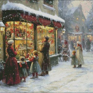 Victoriaanse kerstwensen - getelde kruissteekpatronen - afdrukbare grafiek pdf-formaat handwerken borduren ambachten DIY DMC kleur