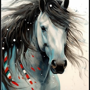 Majestic Horse - Getelde kruissteekpatronen - Afdrukbare tabel in pdf-formaat Handwerken Borduren Knutselen DIY DMC-kleur